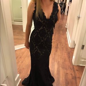 betsy and adam black lace prom dress!
